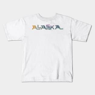 Alaska Tie Dye License Plate Design Kids T-Shirt